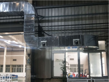 汽車配件制造車間蒸發(fā)式管道送風降溫